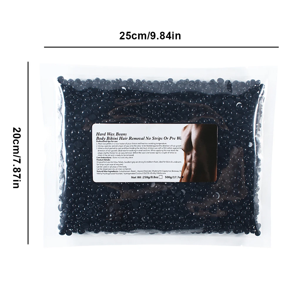 

Liddy Hard Wax Beans Remover No Strip Depilatory Hot Film Wax Bead Hair Removal axing Pellets Solid Film Beans Black 500g