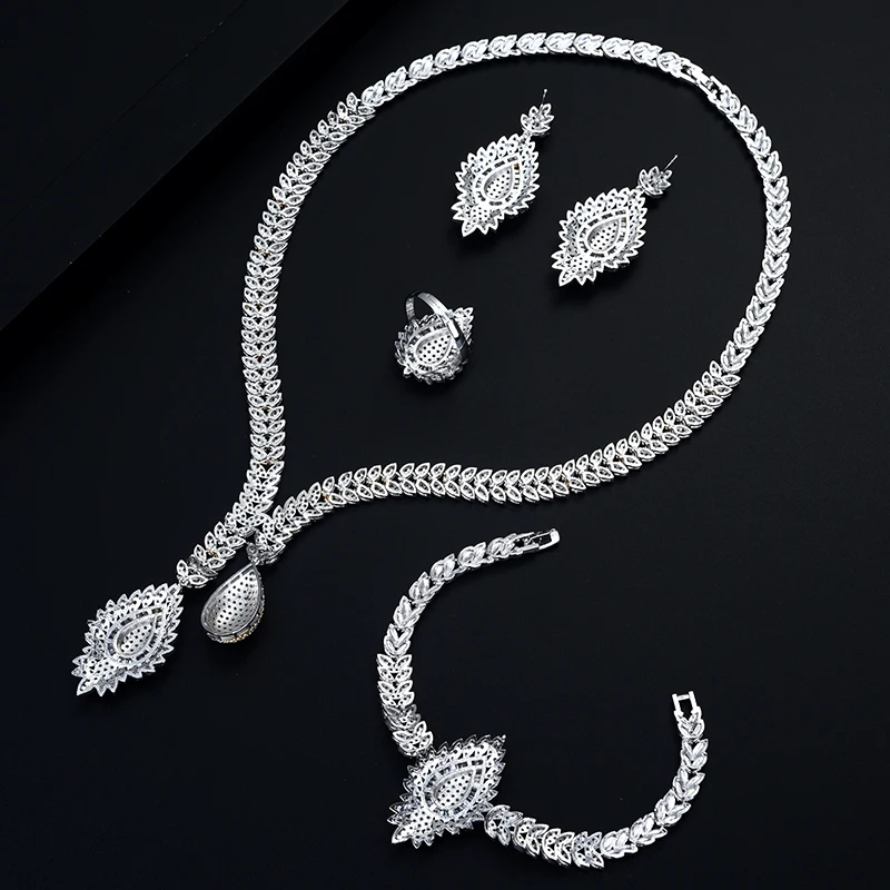 Свадебные ювелирные изделия Be 8 с блестящим кубическим цирконием Дубай набор из 4