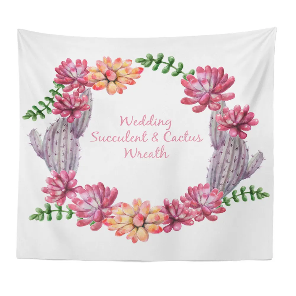 Декоративный гобелен растение зеленая акварель узор серия ТВ фон настенный с