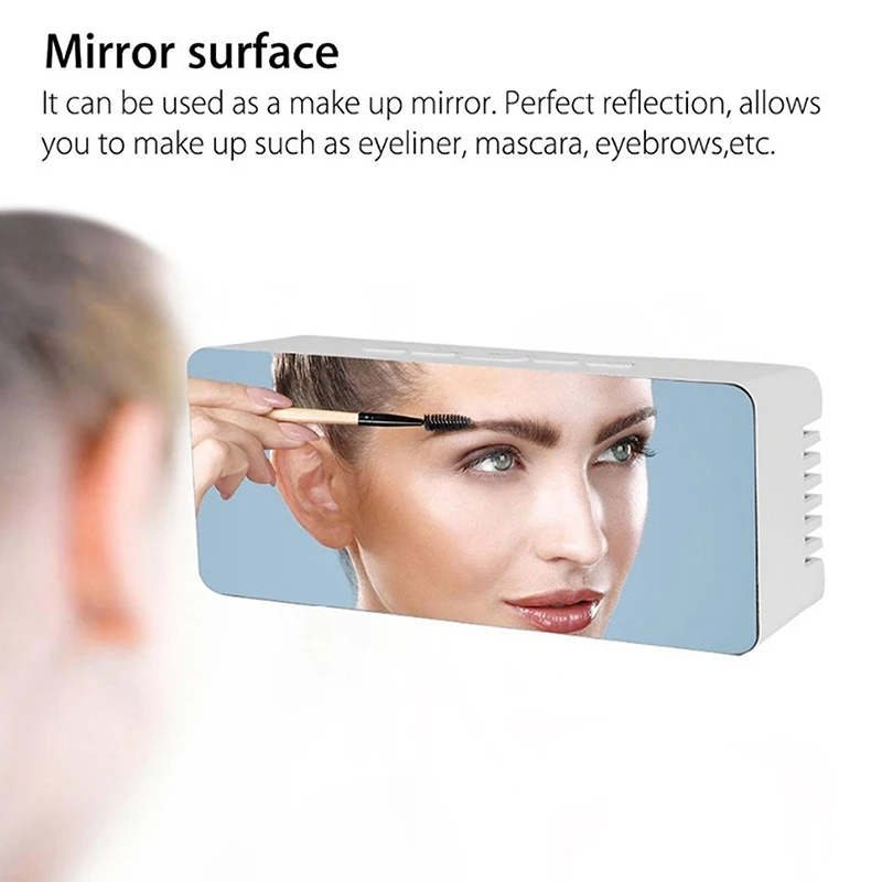 Новый светодиодный зеркальный будильник часы с диммером Повтор Температура