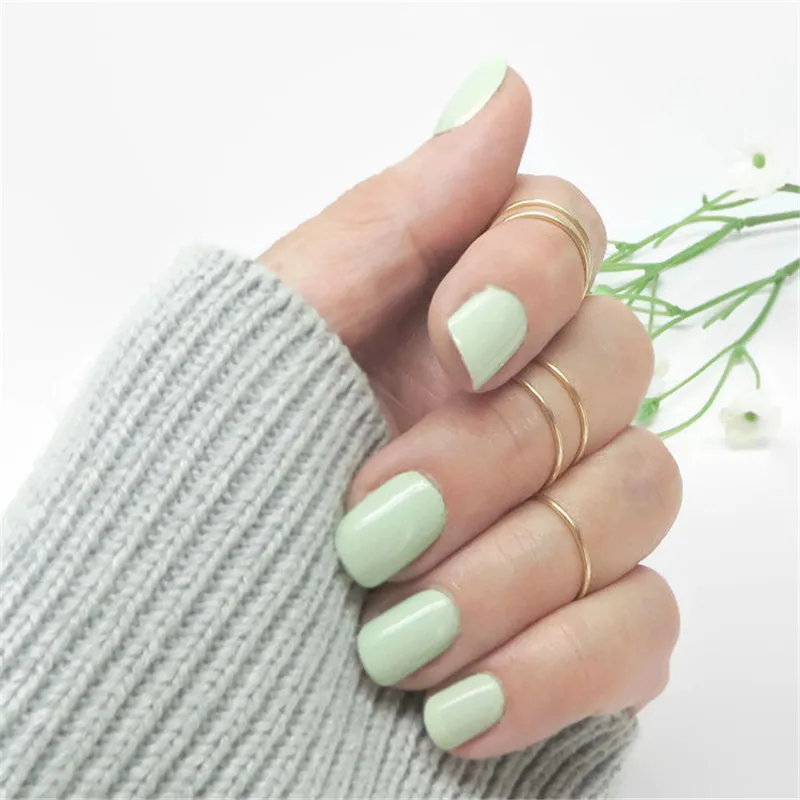 

New fashion jewelry charm woman five-piece joint ring set simple fine ring party anniversary gift