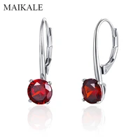 maikale new fashion red blue black cubic zirconia stud earrings gold copper plated cz earrings for women jewelry gifts