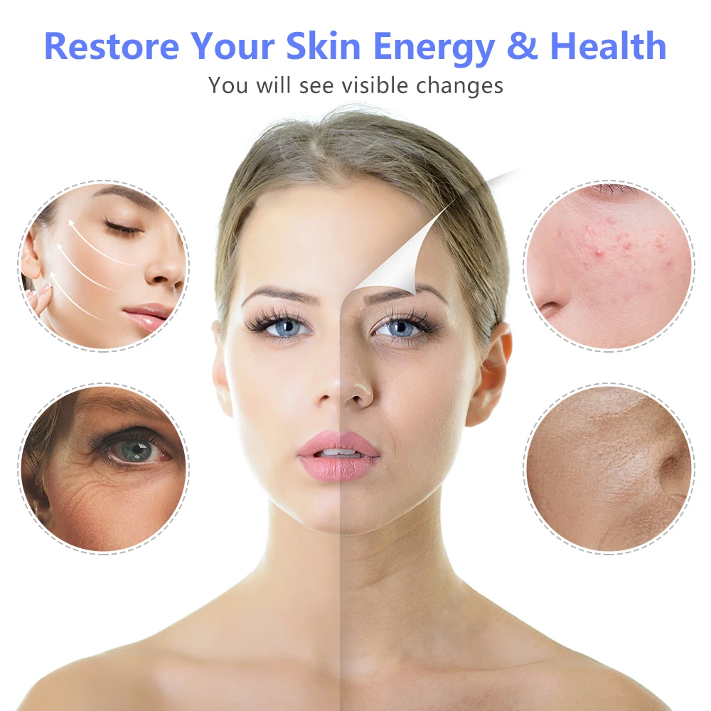 Уход за кожей лица RF EMS электропорации светодиодный светильник Фотон терапия