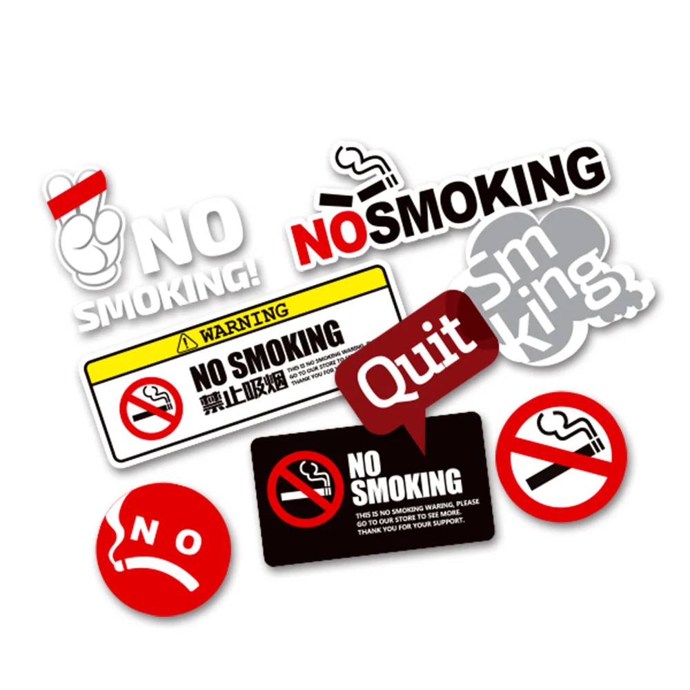 

Funny Auto Interior NO SMOKING Sign Tips Warning Car Sticker Vinyl Reflectiv Decal Suitable For All Cars Automobile Accessories