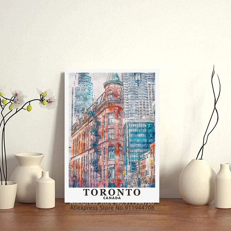 Путешествия эстетика Торонто Канада плакат Холст Плакаты и принты декор