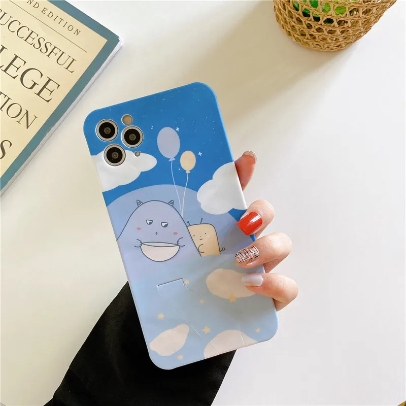 

Luxury Liquid Silicone Bracket Stand Phone Case For iPhone 7 8 Plus 2020 SE X XR XS Max 11 11Pro Max 12 12Pro Max Pro Mini Case