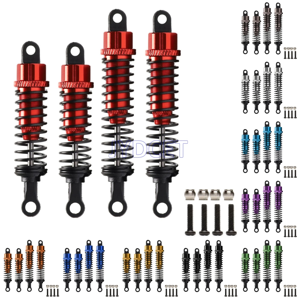 

JYDCET Aluminum Front 50-62mm & Rear 58-78mm Oil Shock Absorber 4pcs For RC Car 1:16 / 1:18 HSP Huanqi HPI HITOMO