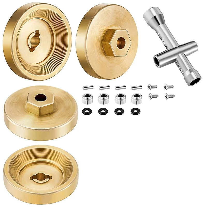 

Латунные весы для колес, шестигранный адаптер 4 мм с перекрестным ключом и аксессуарами для 1/24 SCX24 90081 RC Crawler