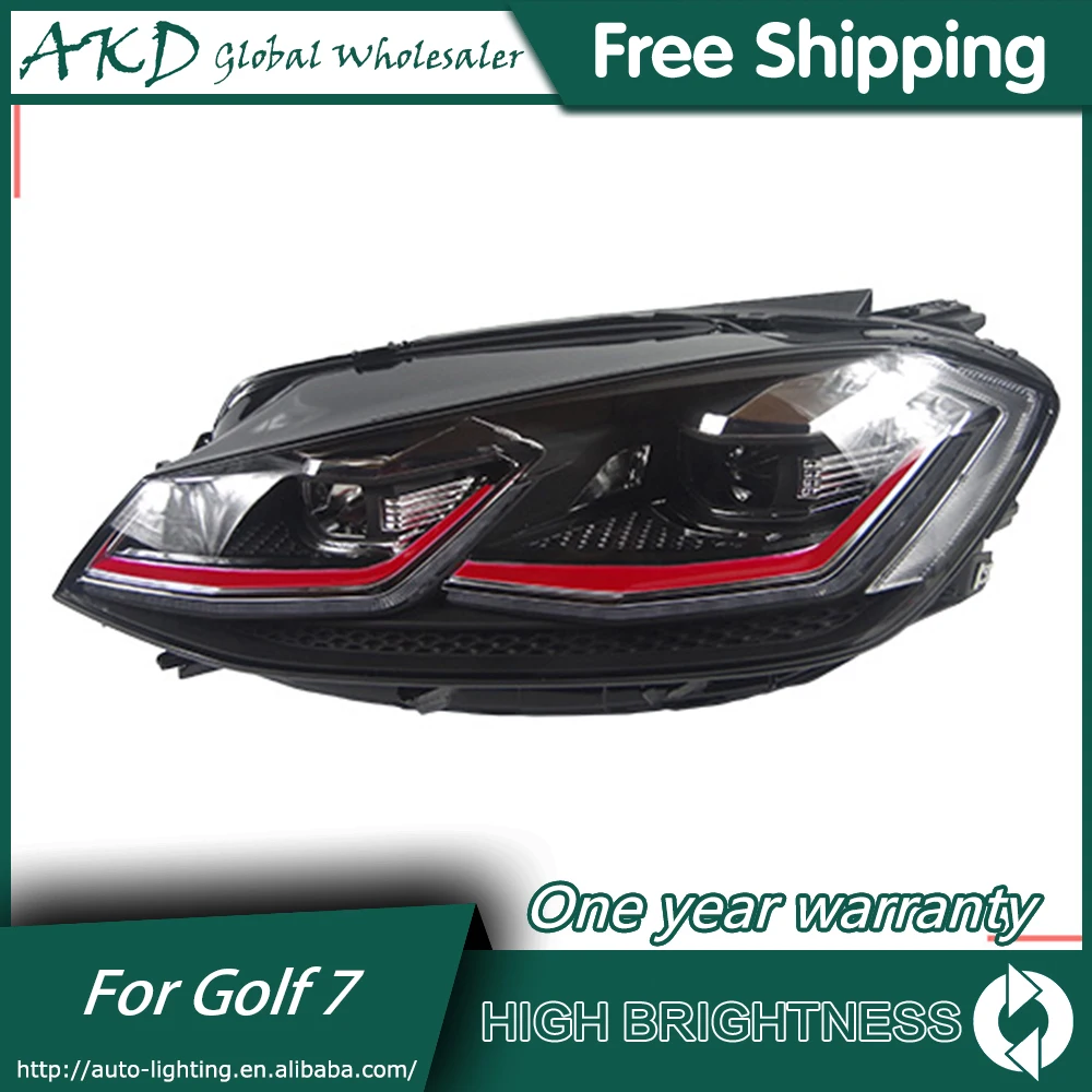 AKD автомобильный Стайлинг для VW Golf 7 MK7 светодиодный налобный фонарь Golf7.5 R LINE Design DRL Hid Dynamic Signal Head Lamp Bi Xenon Beam аксессуары