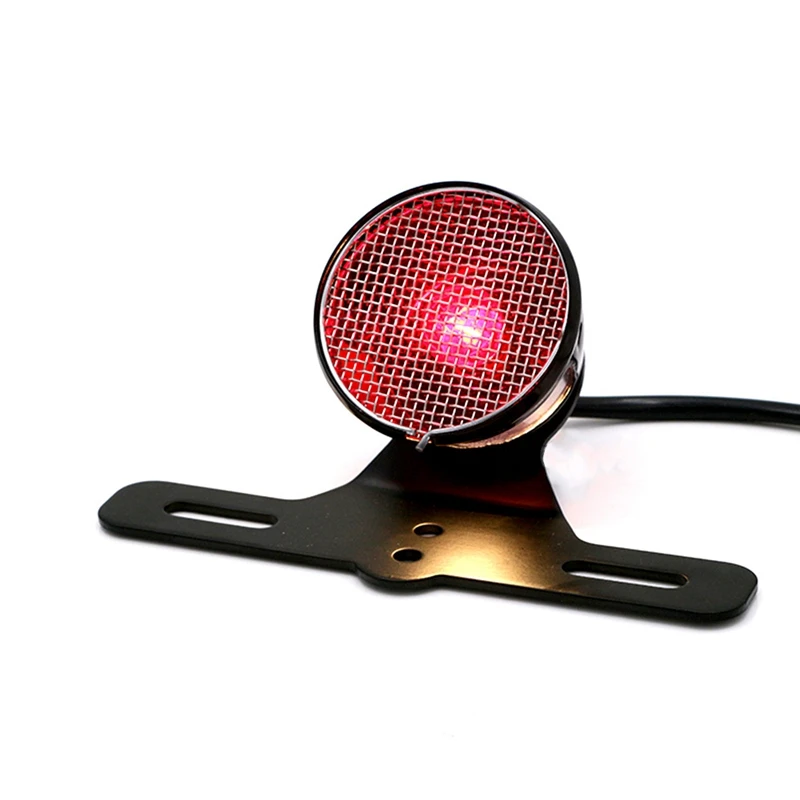 

Motorcycle Accessories for Cruise Princeling Retro Modified Metal Mesh Rear Taillight Brake Light Assembly