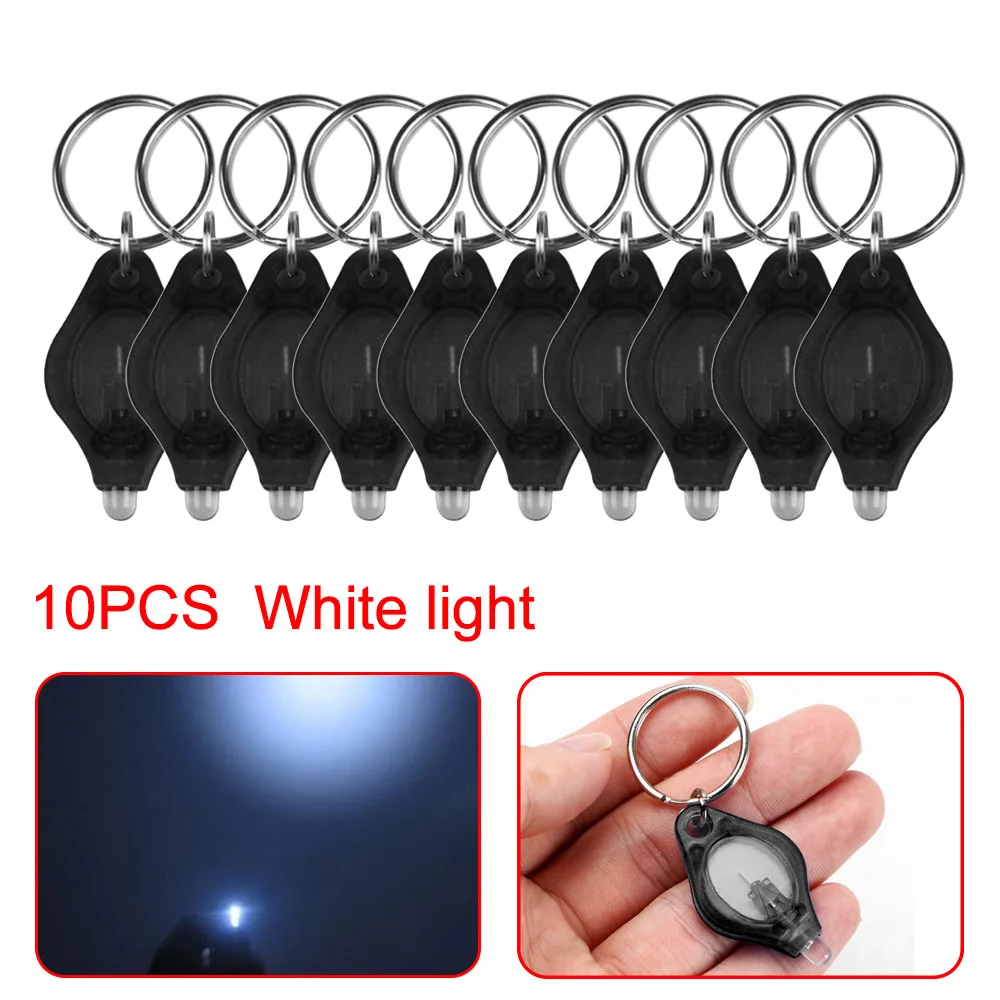 5pcs/10pcs Portable Mini LED Keychain Flashlight Torch Key Ring Finger Light For Camping Emergency Blue/Green/Red/Purple/White | Освещение