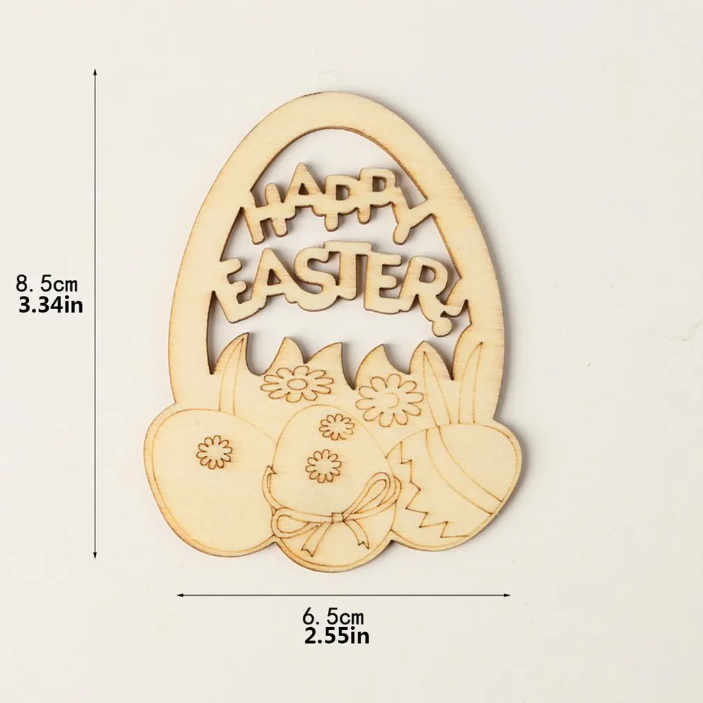 

JM01160 Wooden DIY Egg Pendant Easter Home Decoration DIY Egg Pendant Creative Wooden Crafts Decoration