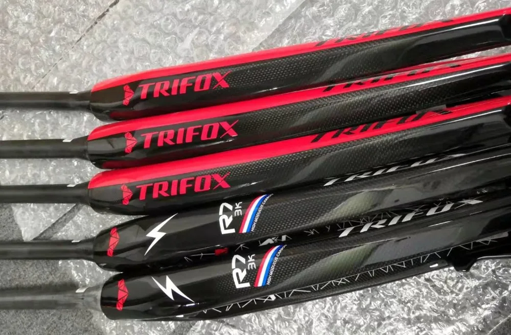TRIFOX, горный велосипед, полностью углеродная вилка, сплав, прямая труба MTB 26er 29er 700C, жесткая, 100*9 мм, дисковый тормоз, 160 мм, вилка для шоссейного велосипеда