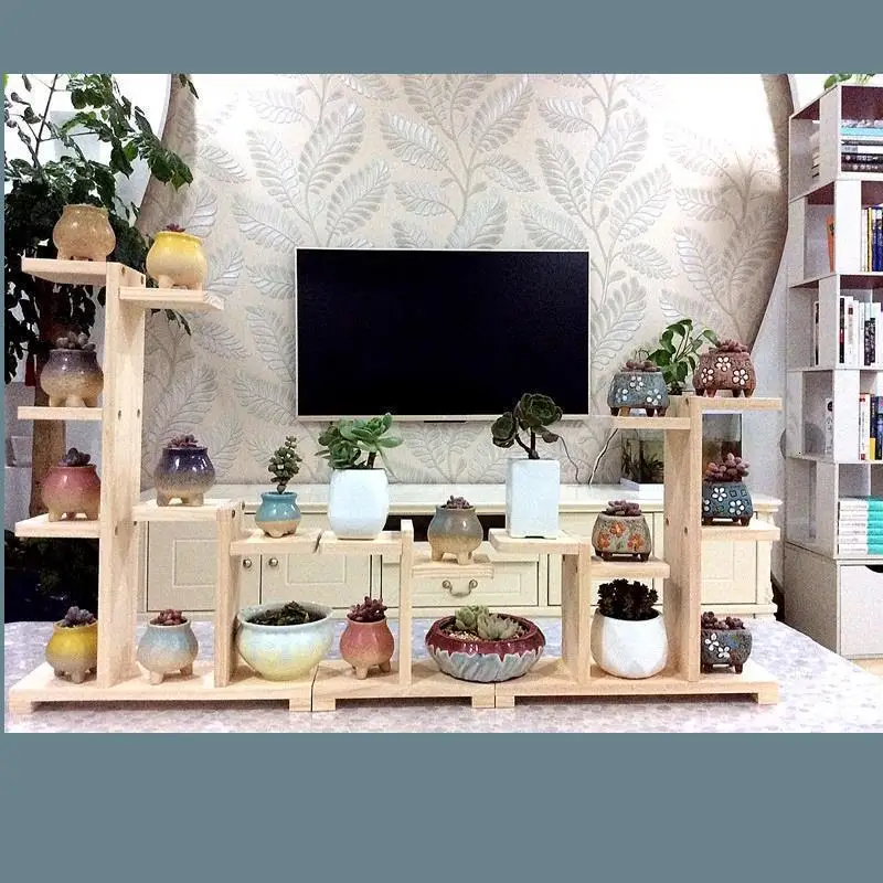 Деревянная полка для растений Saksi Standi Suporte Flores Etagere подставка гостиной балкона
