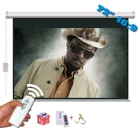 72 inches 169 electric projection screen matt white pantalla proyeccion for led lcd hd movie motorized projector screen