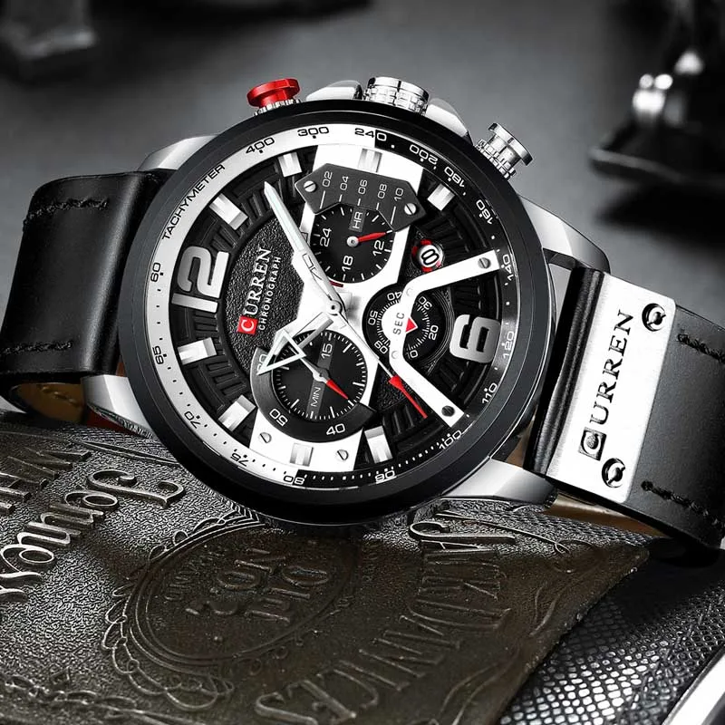 Мужские часы CURREN спортивные наручные водонепроницаемые кварцевые аналог