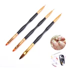 Двусторонняя Кисть для ногтей 2 в 1, ультратонкая Кисть для нанесения геля под УФ-лампой для французского маникюра