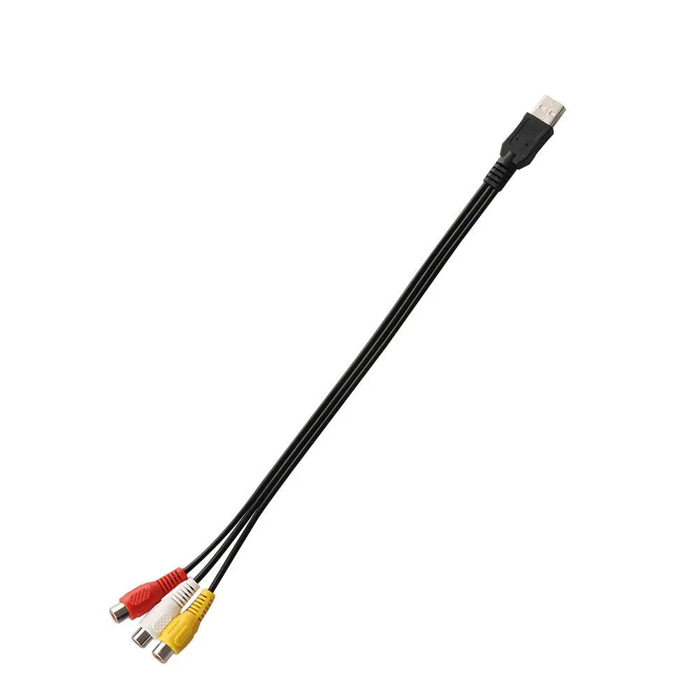 1 шт. USB штекер к 3 RCA Женский адаптер аудио преобразователь видео AV A/V кабель на для