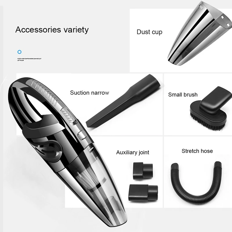 

Portable Car Vacuum Cleaner Handheld Home Powerful Cyclone Wet Dry Wireless 120W Use USB Chargeabl Vacuum Cleaner
