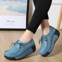 women flats comfortable loafers shoes woman breathable leather lace up sneakers women fashion black soft casual shoes female