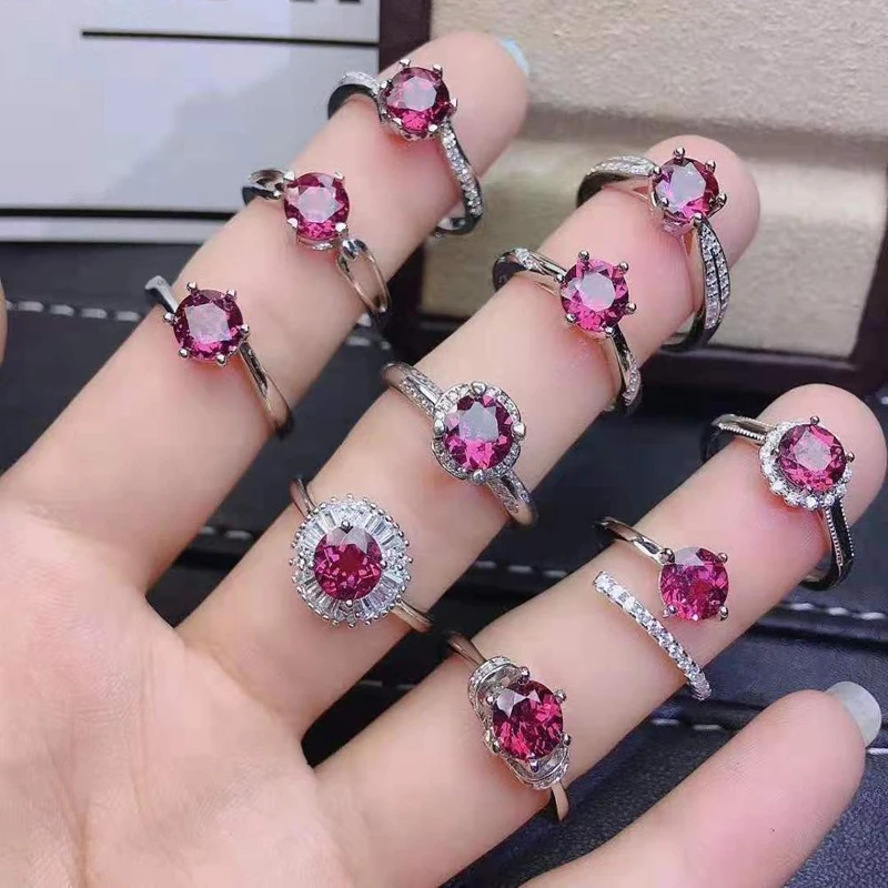 

Гранат из натурального серебра 925 пробы, 10 видов, изящные модные ювелирные изделия высокого качества, подходящие для женщин, бесплатная дост...