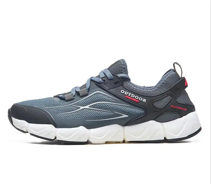 Men Dark Gray Мужские и женские уличные летние дышащие туфли для альпинизма сетчатые сверхлегкие Нескользящие прочные спортивные туфли треккинговые походные кроссовки - Цвет: Men Dark Gray