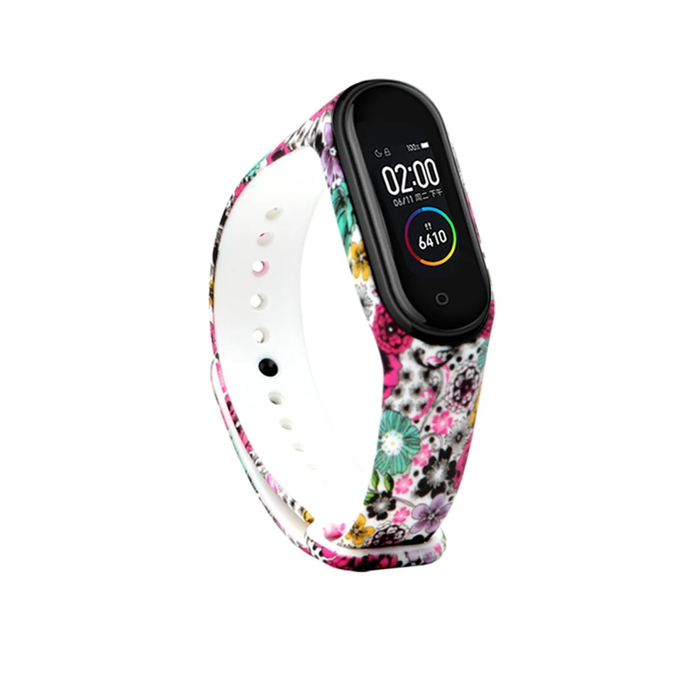 6 Mi band 4 Браслет замена для силиконового ремешка печать на запястье для xiaomi mi band 4 двойной цвет mi 3 mi 4 мягкие ремни - Цвет: 6