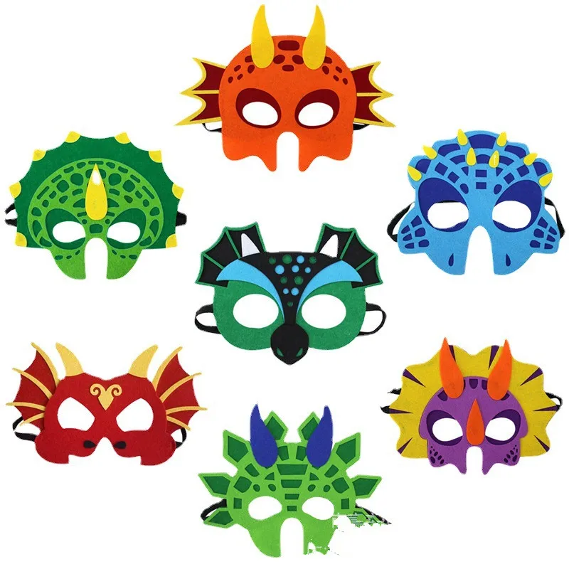 Фетровые маски в виде динозавра милая фотоодежда для детей украшение на день