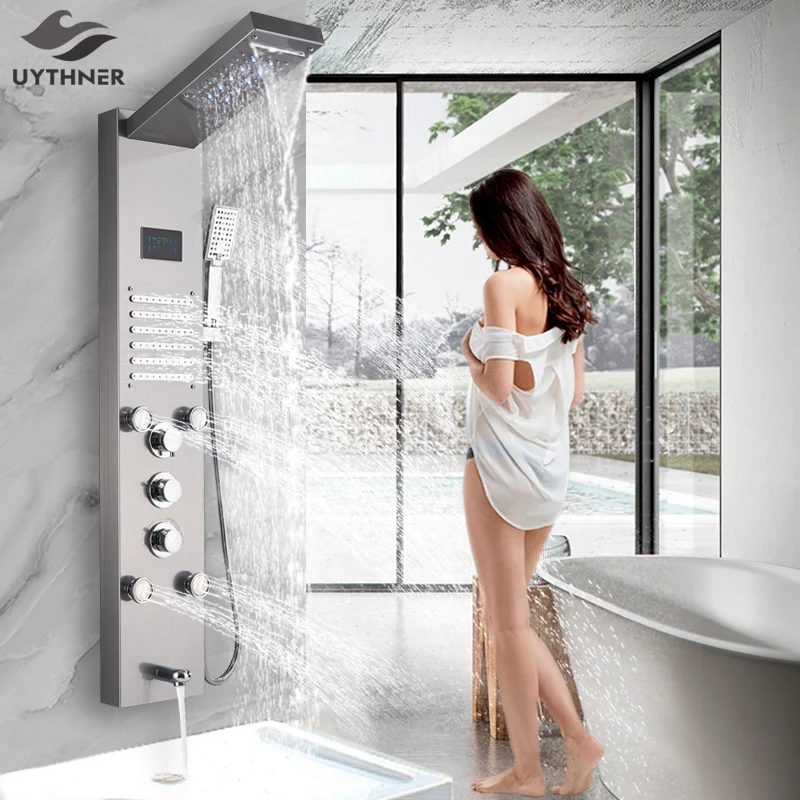 Смеситель для душа Uythner светодиодный матовый никелевый|Смесители душа| |