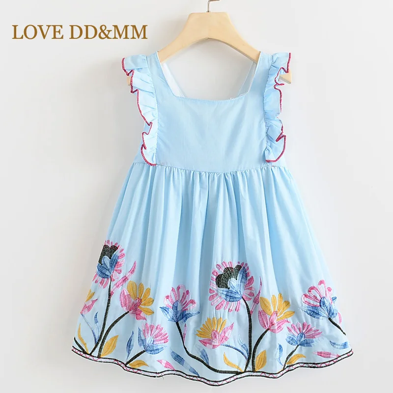 Красивые платья для девочек DD& MM; Новинка года; летняя детская одежда; милое платье с бантом и цветочной вышивкой для девочек