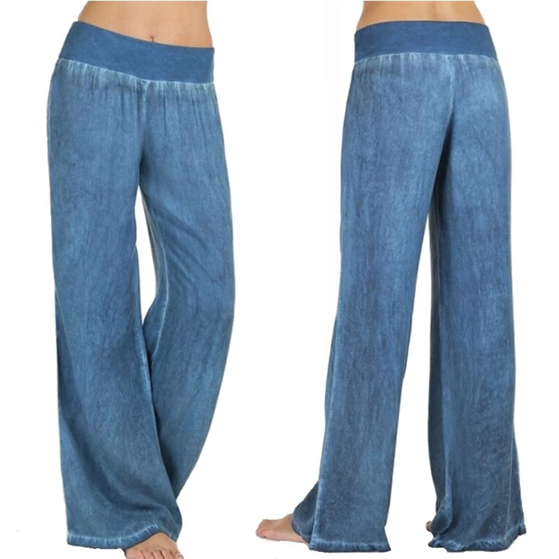 

2020 new summer retro jeans ladies trousers denim women loose street style butterfly print pants