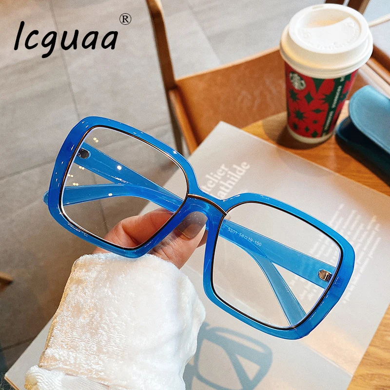 

Transparent Computer Glasses Frame Women Men Anti Blue Light Square Eyewear Blocking Glasses Optical Spectacle Eyeglass