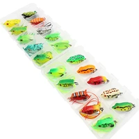 20pcsbox frog soft small mini silicone bait set 2 layer fishing tackle box topwater frog bait shaking artificial bait frog bait