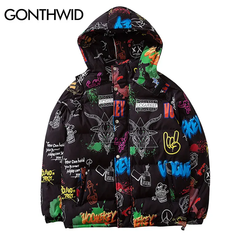 GONTHWID/куртки с капюшоном в стиле хип хоп граффити козья краска уличная одежда
