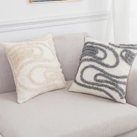 inyahome luxury nordic pillow covers linen striped jacquard pattern cushion pillow for sofa couch living room bedroom coussin