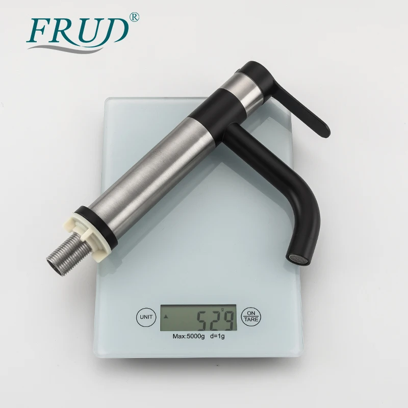 FRUD черный смеситель для раковины 360 градусов Поворотный Смеситель ванной комнаты