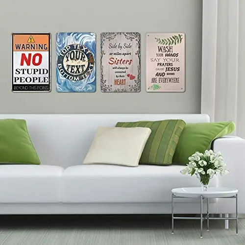 

ANJOOY Retro Tin Signs - Warning There is Nothing Here Worth Dying for - Vintage Metal Sign for Outdoor Courtyard Garden Home