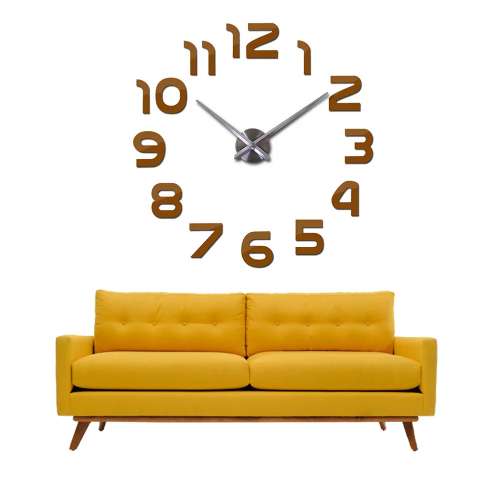 

3D DIY Wall Clock Arabic Numerals Clock Frameless Mirror Surface Wall Sticker Home Decor For Living Room Bedroom Art Decorations