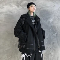 women cotton coat winter korean street lamb wool cotton clothes loose turtleneck winter clothing blends for ladies leather coat