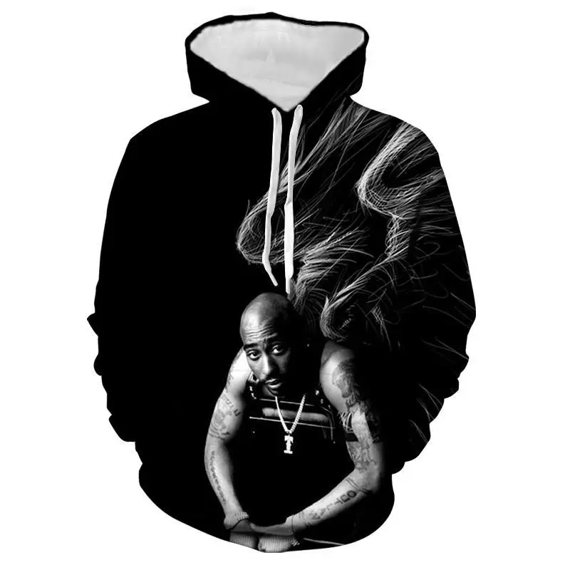 

Gangsta Rap 2Pac Hoodies Mens Hoodie Sweatshirt Hooded Men/Women Gangsta 2Pac Tupac Amaru Shakur Hoody Polluvers Cap Tracksuits