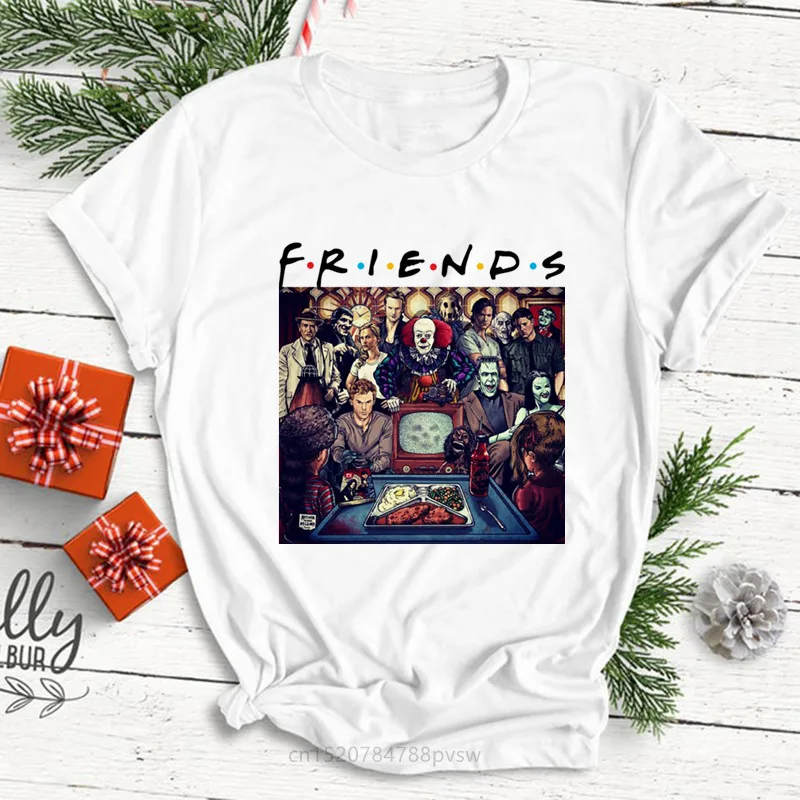 Хэллоуин футболка с надписью ТВ шоу friends (хоррор персонажем мультфильма для