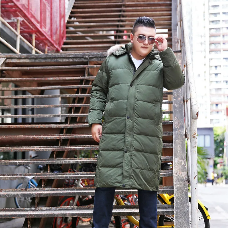 Мужской пуховик пальто длинное черное X-Long высокого качества теплая зимняя