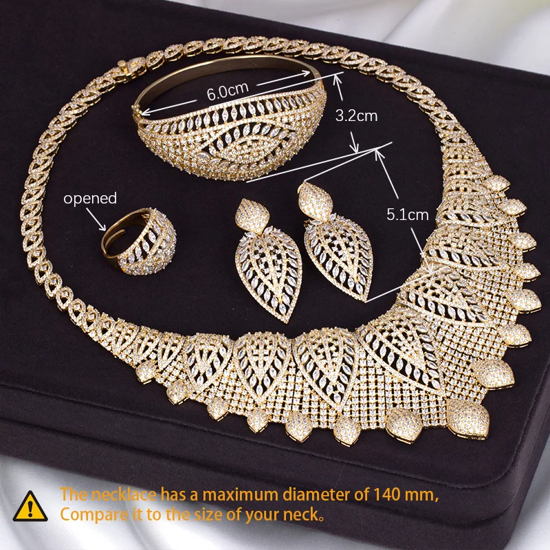 BrideTalk Luxury 4PCS Chokers Necklace Earring Sets Nigerian For Women Cubic Zircon Indian Wedding Bridal Jewelry Set 2020 | Украшения и