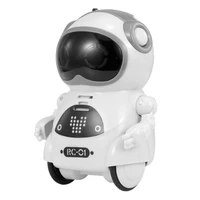 intelligent mini pocket robot walk music dance light voice recognition conversation repeat smart kids toy interactive