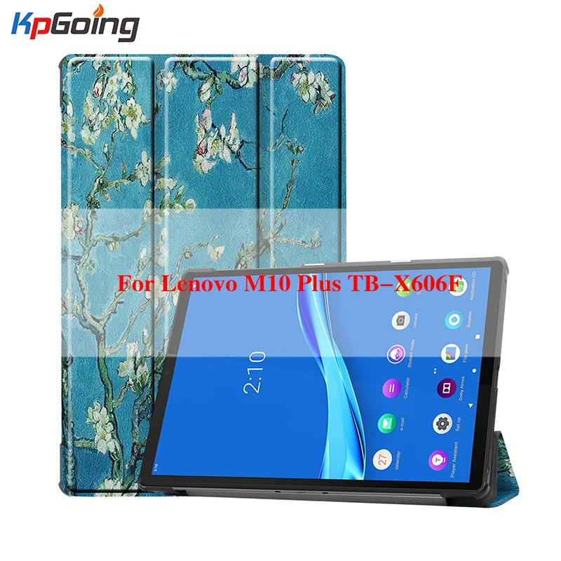 Цветной кожаный чехол для Lenovo Tab M10 Plus защитный планшета 10 3 дюйма абрикосового