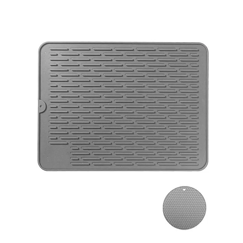 

Multi-Function Drain Pad Silica Gel Material Drying Pad Heat Insulation Cutlery Mat