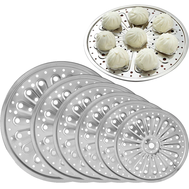 

304 Stainless Steel Round Steamer Rack Insert Stock Pot Steaming Tray Kitchenware Cooking Steamer Compartment Steaming Plate