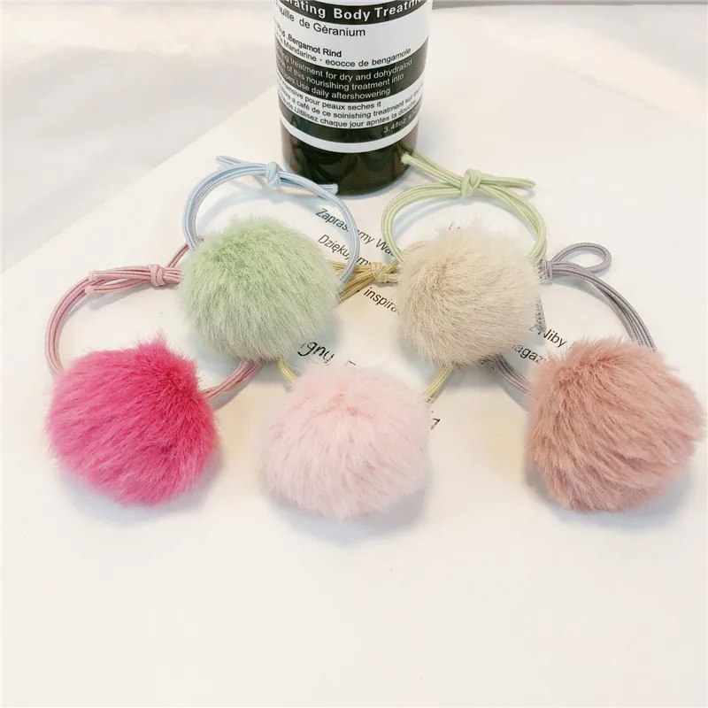 5 шт./компл. милое многослойное резинки для волос милый помпон женщина девочек