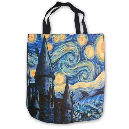 Холст Винсента-Ван-Гога-Звездная ночь (1) сумка сумки повседневная хозяйственная