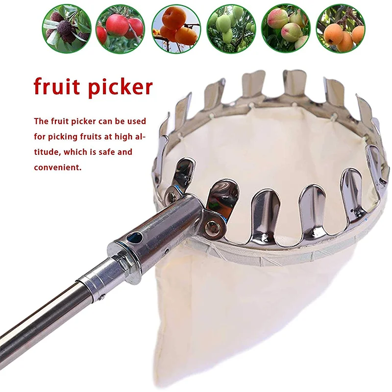 

Fruit Picker Head Basket Portable Fruits Catcher For Harvest Picking Citrus Pear Collector Catcher Peach Picking Garden Tool